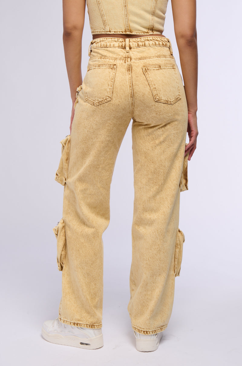 Detail View Valerie Mineral Wash Cargo Pant