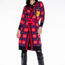 Front View Varsity Mood Tie Waist Long Cardigan