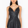 Front View Vegan Leather Essential Mini Dress