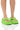 Front View Veronica Basic Flatform Flip Flop Sandal In Lime