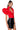 Side View Veronica Dramatic Shoulder Collared Bodysuit In Red