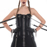 Front View Vicky Vixen Stretch Denim Corset Dress