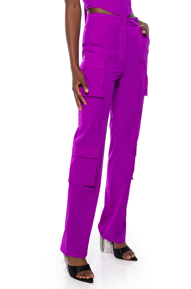 VIOLET HIGH WAIST CARGO PANT view 0