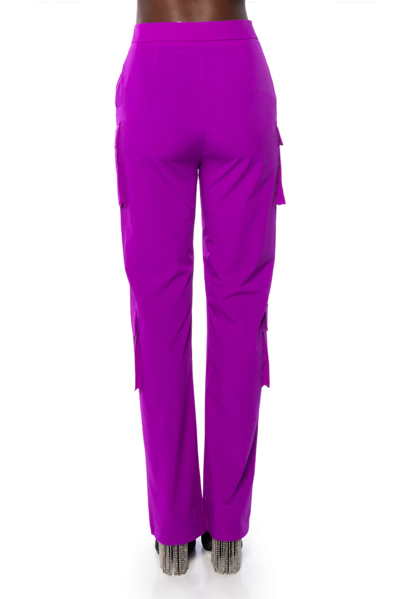Full View Violet High Waist Cargo Pant