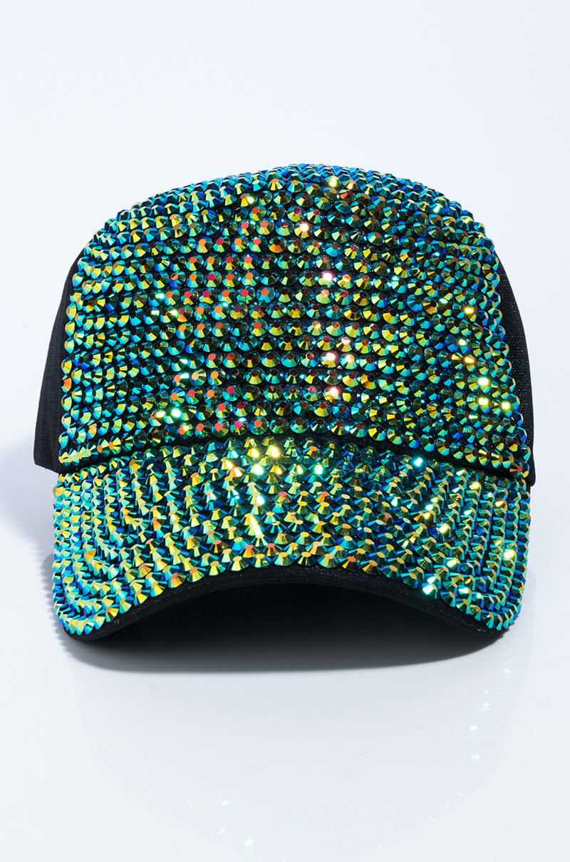 Back View Viva Las Vegas Baseball Hat in Green