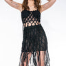 Front View Viva Las Vegas Mesh Fringe Mini Skirt