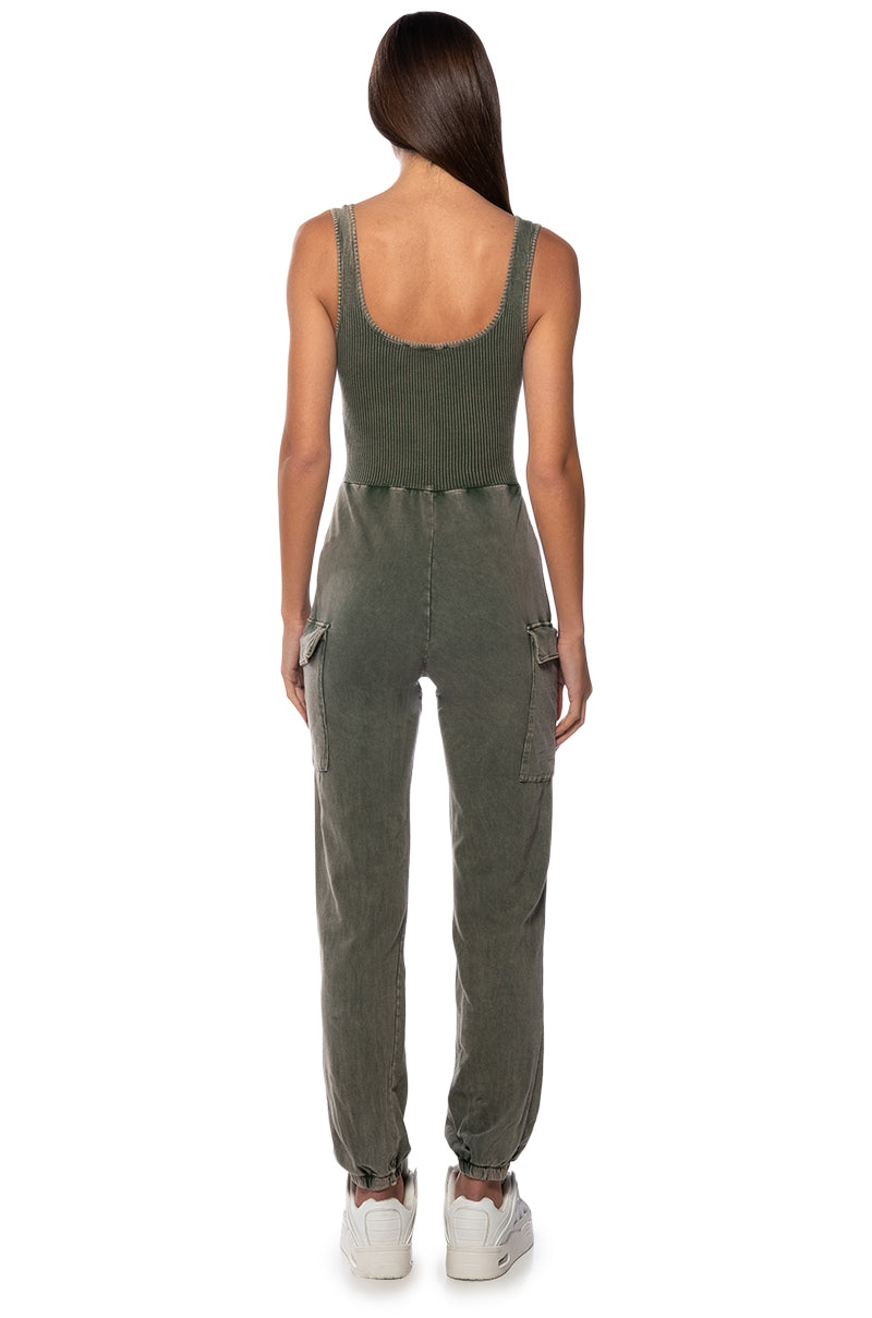 Detail View Vivie Casual Cargo Jumpsuit