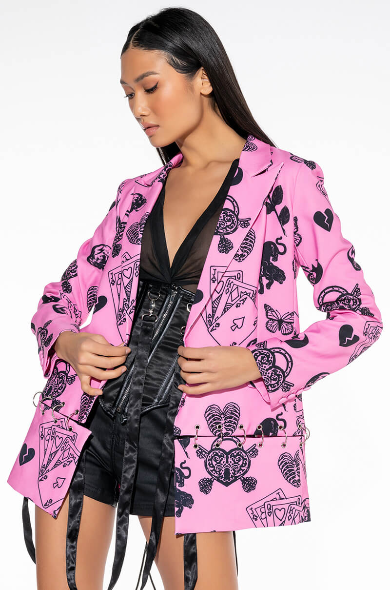 Front View Von Louis Tatted Blazer