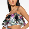 Front View Voulez Vous Satin Ruffle Crop Top