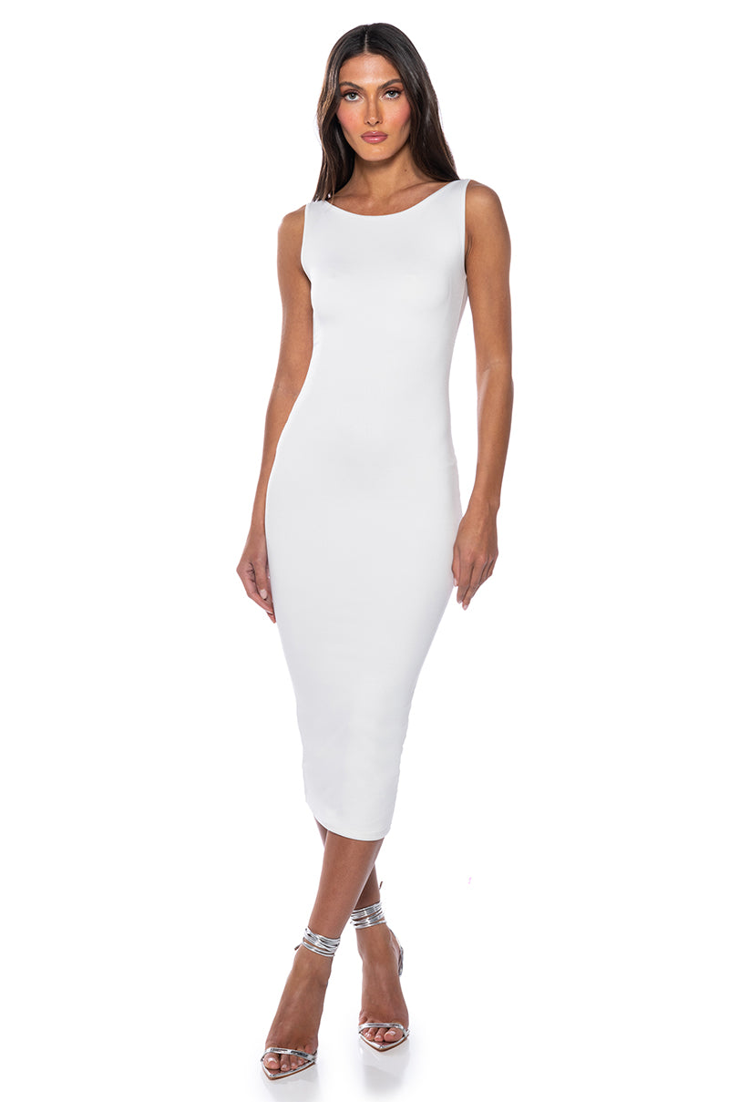 Front View Waiting For You Double Layer Midi Dress