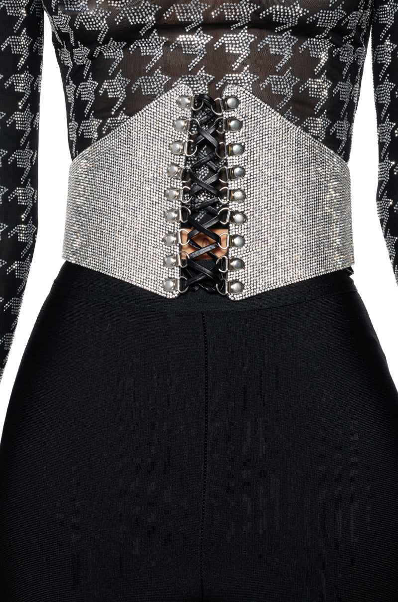 WAKE UP RHINESTONE CORSET BELT view 0