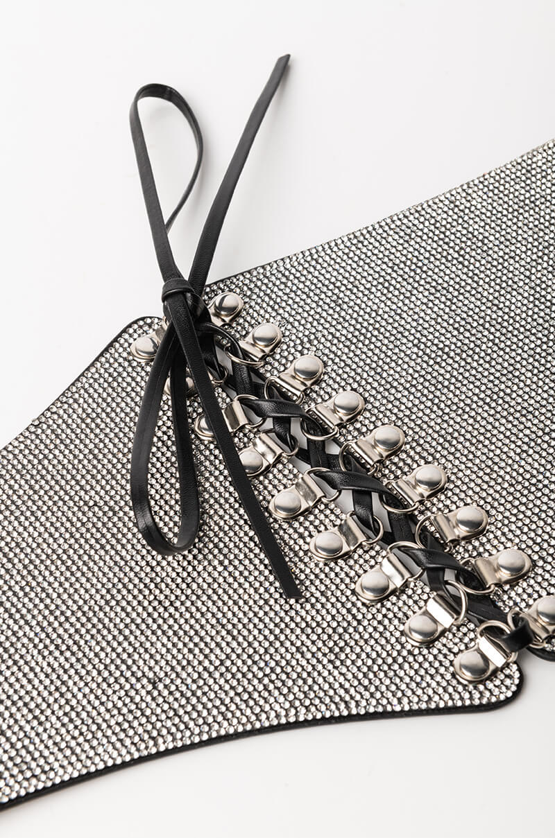 Detail View Wake Up Rhinestone Corset Belt