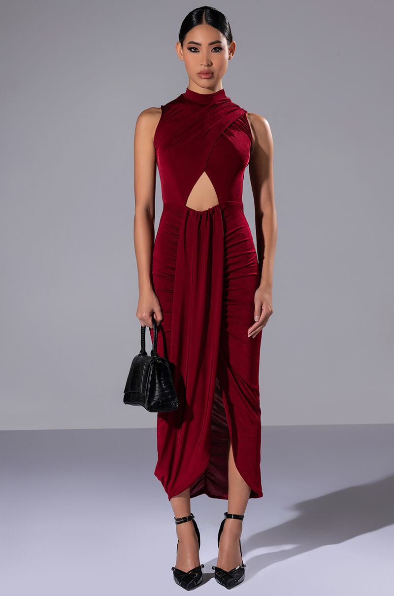 Front View Walk The Walk Sleeveless Midi Dress
