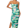 Front View Walk The Walk Strapless Mesh Maxi Dress