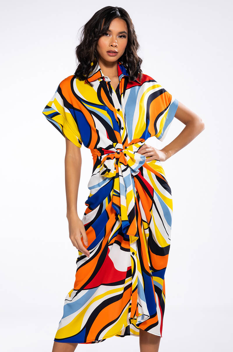 Front View Walk With Me Collared Button Down Dress
