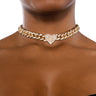 Front View Wanna Be Like You Rhinestone Chain Necklace