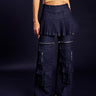 Front View Want U Back Wide Leg Denim Pant With Skirt