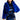 Front View Warm Up Crop Faux Fur Jacket in Blue