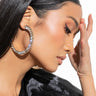 Front View Watch Me Go Bling Hoop Earrings