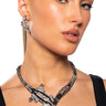 Front View Watch Out For Me Pave Crocodile Necklace And Earring Set