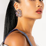 Front View Watch Out Girls Statement Earrings