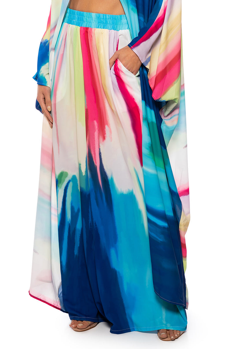 Front View Watercolor Palazzo Pant