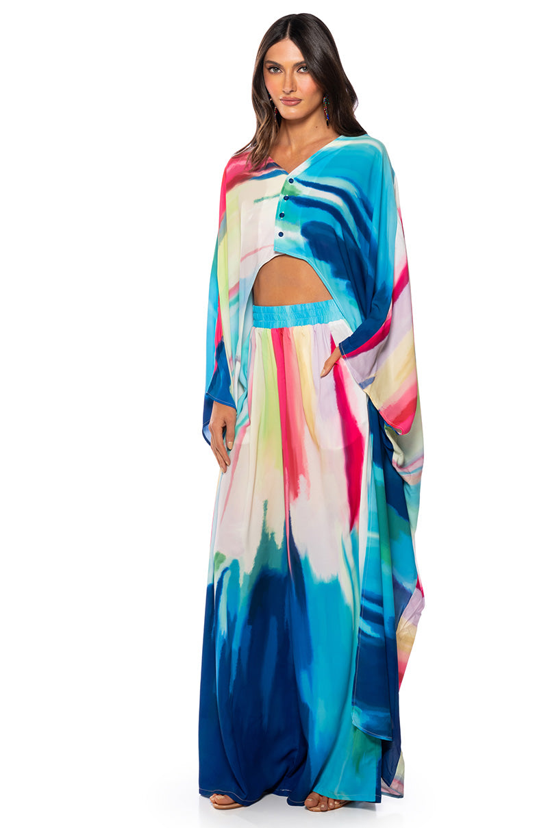 Back View Watercolor Palazzo Pant view 3