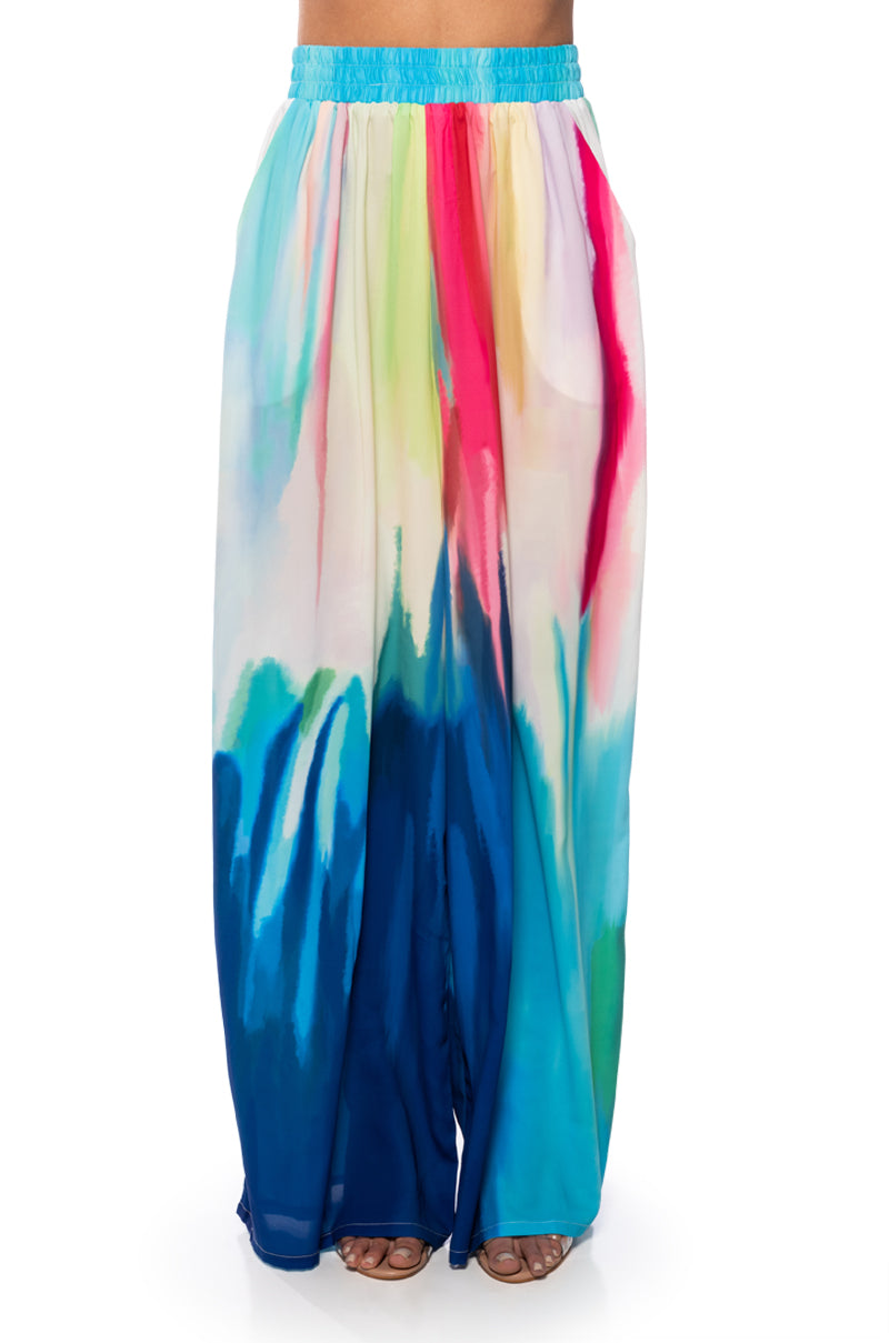 Full View Watercolor Palazzo Pant view 5