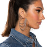 Front View Waterfall Bling Hoops In Silver