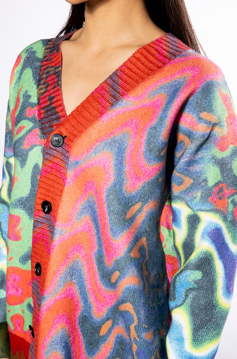 WAVY BABY COLORFUL SWEATER CARDIGAN – AKIRA