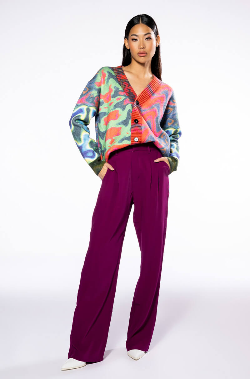 Detail View Wavy Baby Colorful Sweater Cardigan view 4