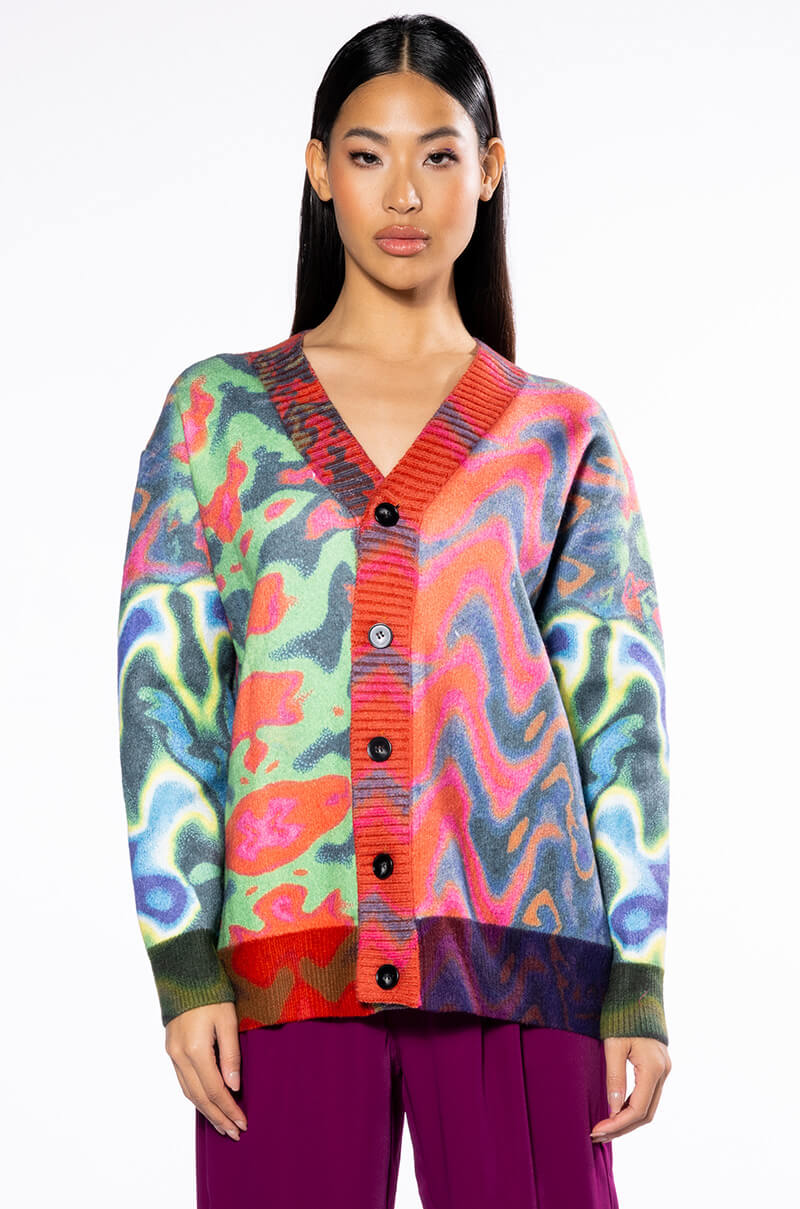 Extra View Wavy Baby Colorful Sweater Cardigan view 6