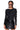 Front View Wavy Baby Long Sleeve String Detail Mesh Top