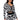 Front View Wavy Checkered Tie Front Cropped Sweater