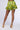 Back View We Meet Again Satin Flounce Shorts In Green Multi