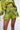 Detail View We Meet Again Satin Flounce Shorts In Green Multi