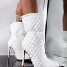 Front View We Paid Stiletto Bootie in White