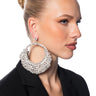 Front View Wear It Proud Embellished Statement Hoops