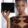 Front View Werk It Black Croc Purse