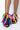 Side View What Dreams Are Made Of Feather Stiletto Sandal in Rainbow