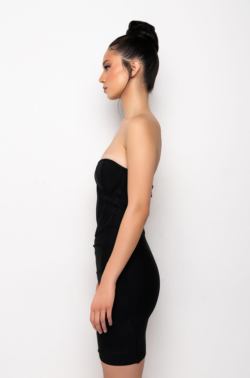 Detail View What You Need Bandage Corset Top Mini Dress 3