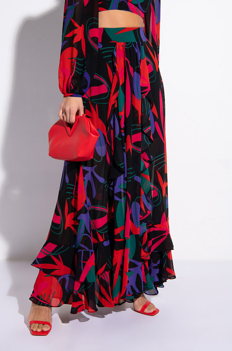 Front View When I See Ya Maxi Flowy Skirt