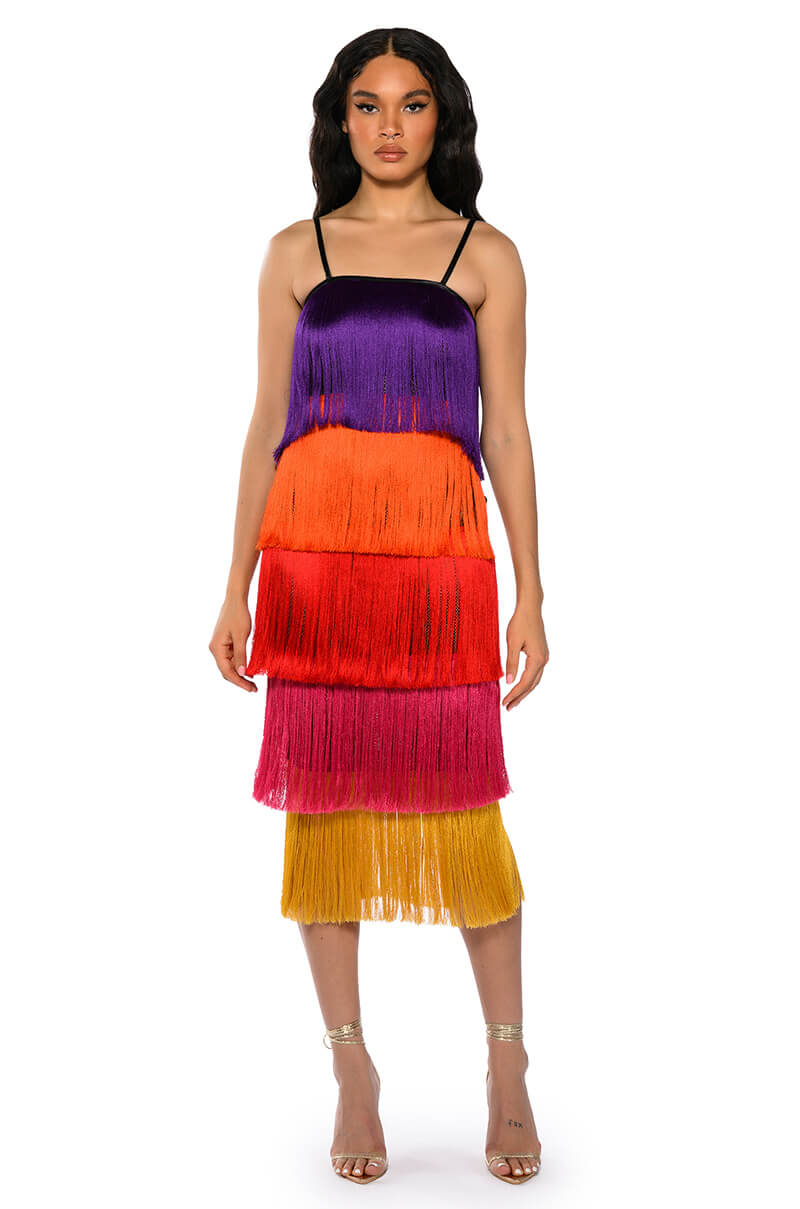 WHEN IN EUROPE TASSEL TIERED MAXI DRESS view 0