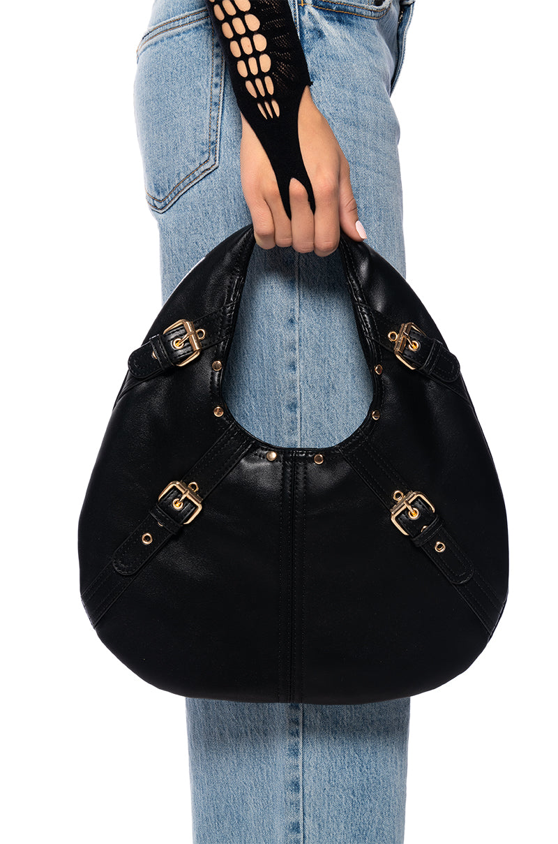 INEZ BLACK BUCKLE BAG view 0