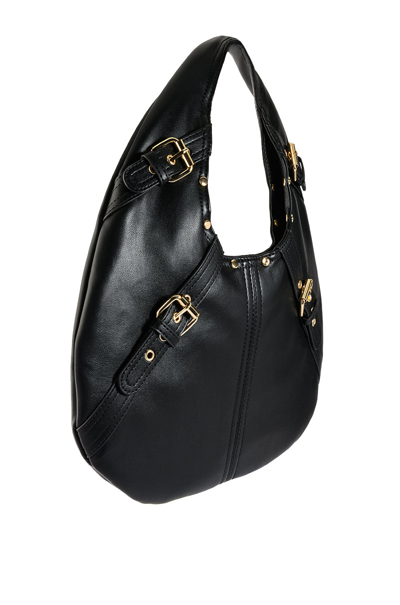 Back View Where Have You Been Buckle Bag In Black