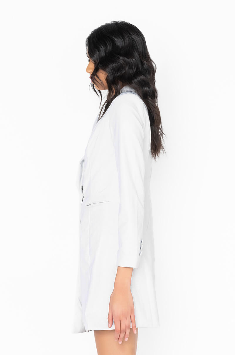 Detail View White Out Pu Blazer Dress 3