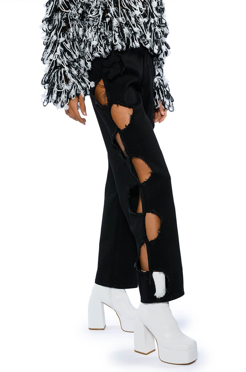 Back View Whitley Cut Out Relaxed Fit Jeans