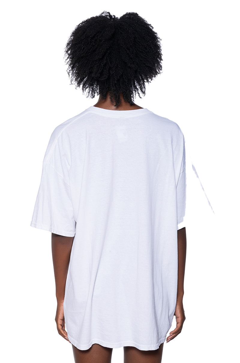 Detail View Whitney Houston Oversized Distressed Graphic T Shirt