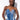 Front View Who Do You Love Denim Zip Up Corset in Medium Blue Denim