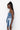 Side View Who Do You Love Denim Zip Up Corset in Medium Blue Denim